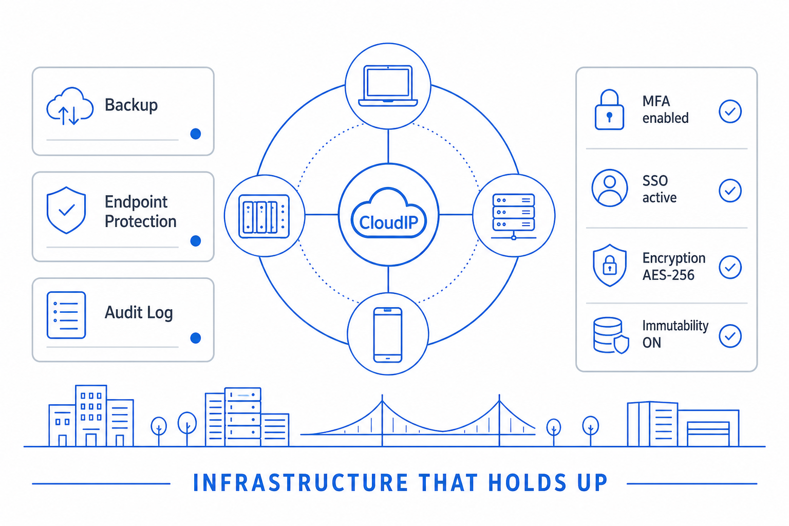 Illustration depicting how CloudIP supports IT Manager on the platform.