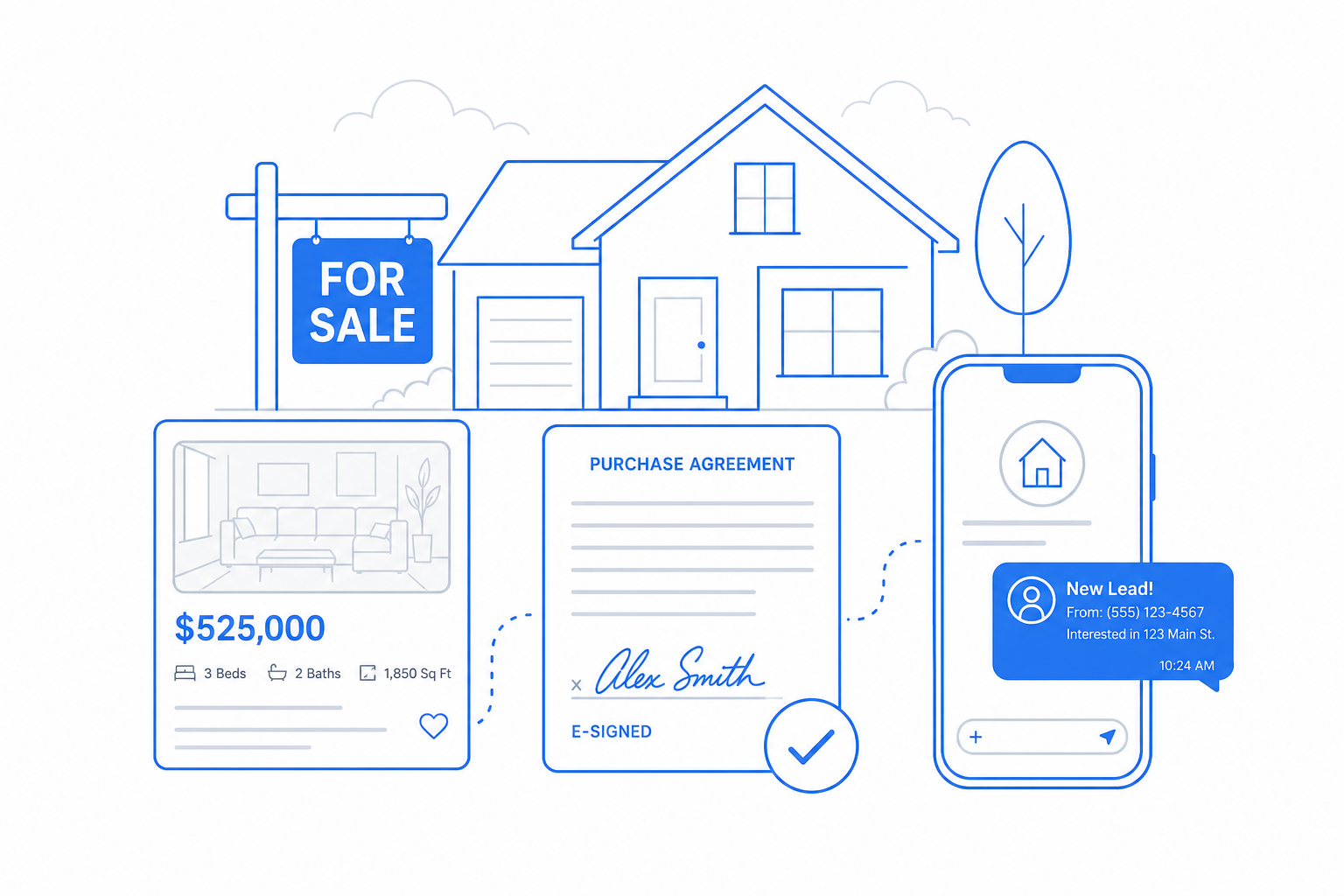 Illustration of how CloudIP serves real estate.